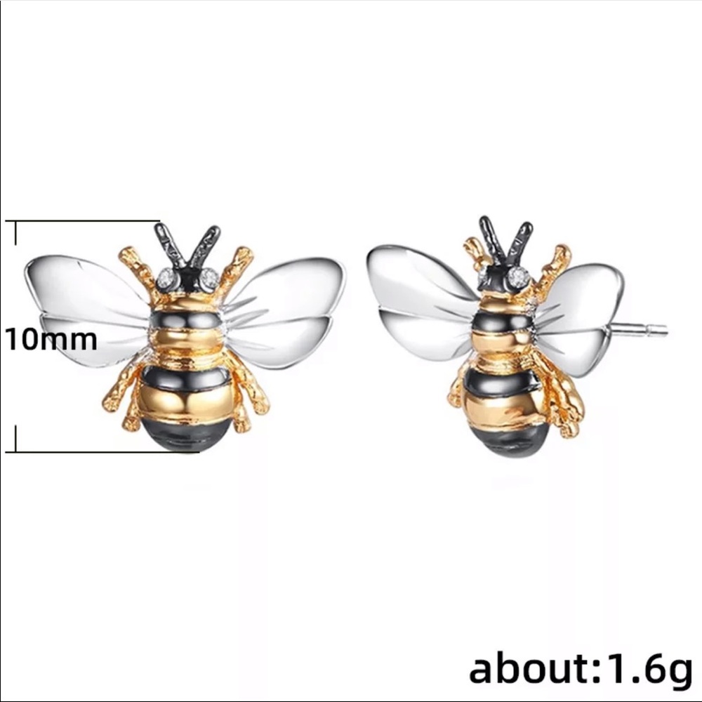 *NEW*Cute Bee zircon Stud Earrings - Picture 6 of 6